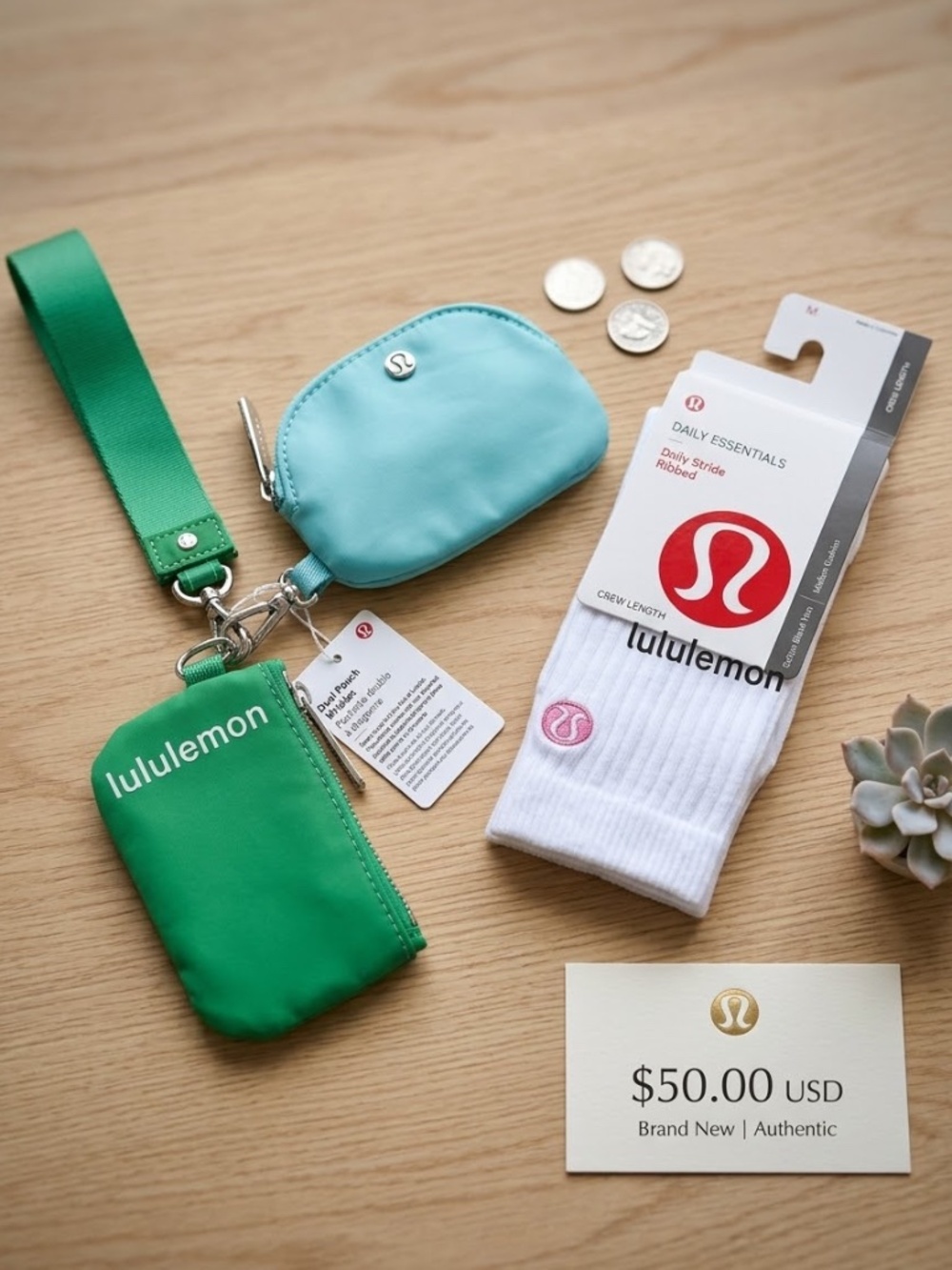 Lululemon athletics sock dual pouch bundle lot gift set 2pc